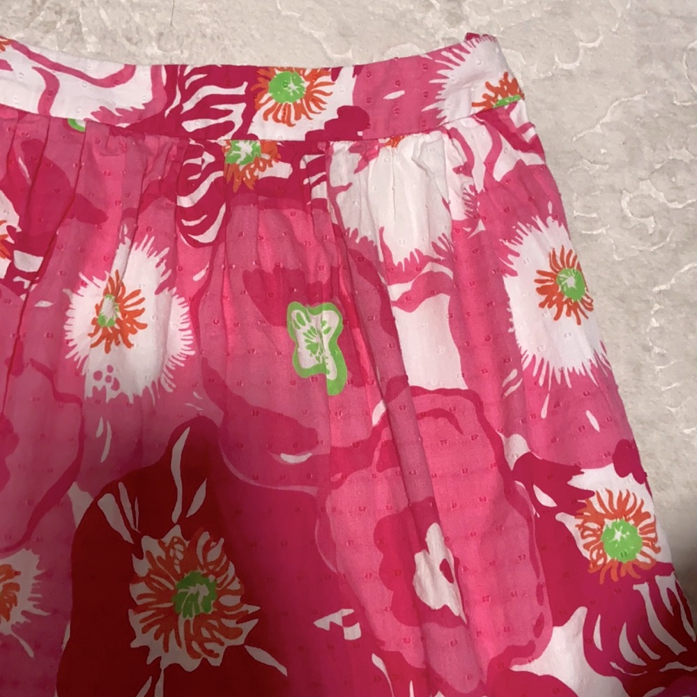 Vintage Lily Pulitzer floral pink  mini skirt